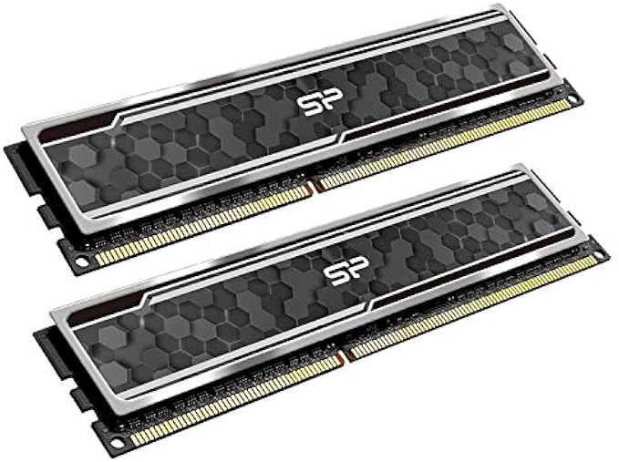 Silicon Power Value Gaming DDR4 RAM 16GB (8GBx2) 3200MHz (PC4 25600) CL16 1.35V Desktop Memory Module with Heatsink Camouflage Grey SP016GXLZU320BDAJ5