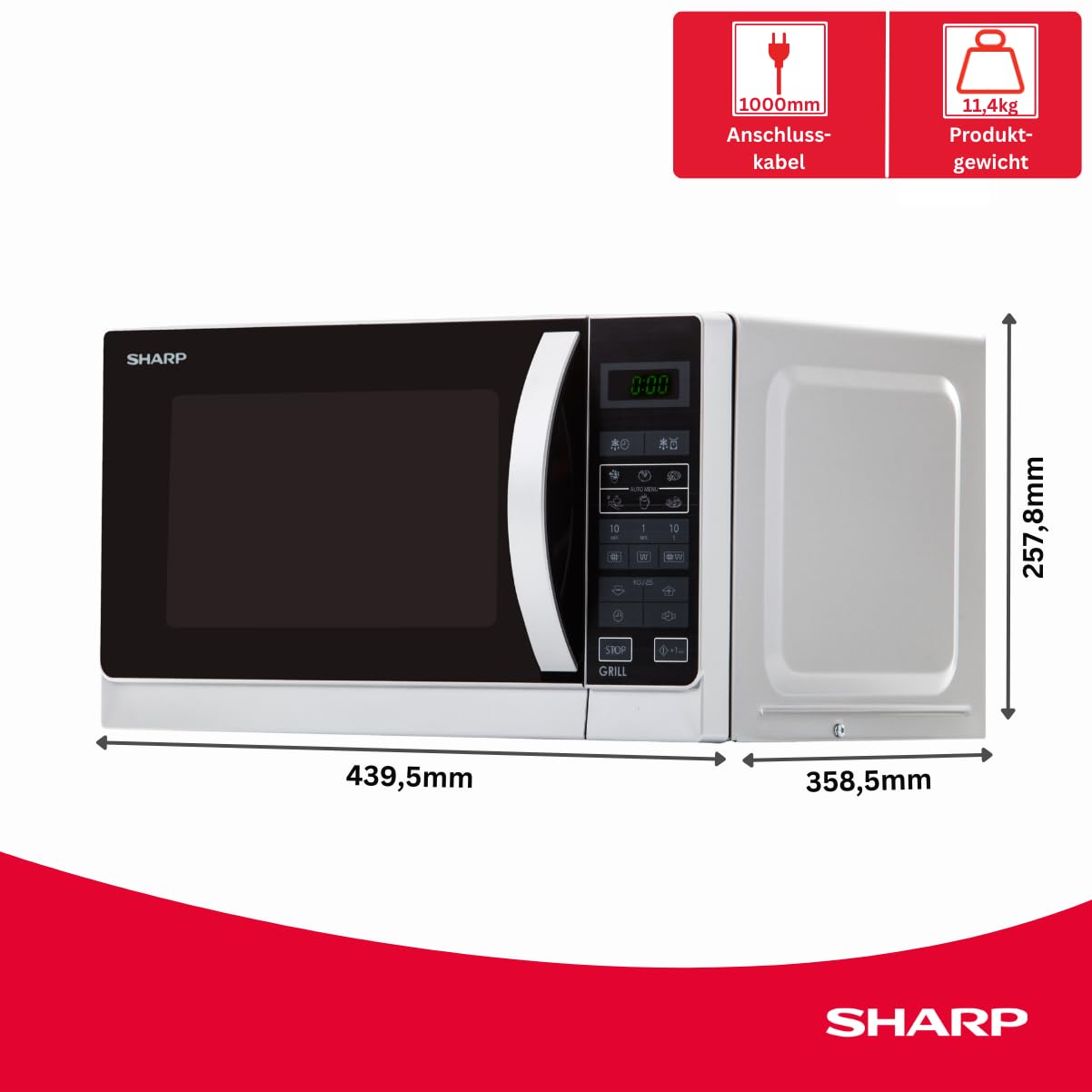 Sharp R-642INW Forno a Microonde, colore: Argento