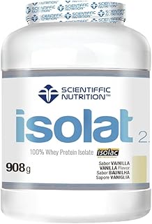 Scientiffic Nutrition - Isolat 2.0, Whey Protein, Suplemento de Proteina Aislada ISO con Lactasa, Proteina de Suero de Leche en Polvo - 908g, Vainilla.