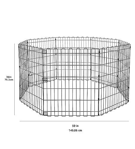 Amazonベーシック(Amazon Basics) ペットサークル ペットフェンス 犬用 折りたたみ可能 金属製 パネル8枚 150 x 150 x 76cm 八角形 ブラック の商品画像 5