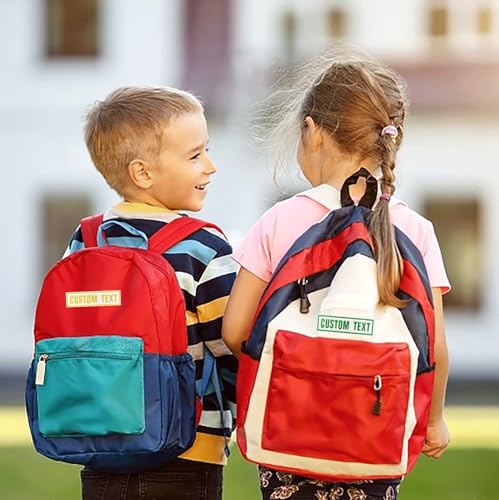 2 Stück personalisierter Namensaufnäher für Kinder, besticktes Namenspatch, Namensschilder, individueller Aufnäher für Hundegeschirr, Aufnäher für Schulranzen, Jacken, Rucksäcke, Weste