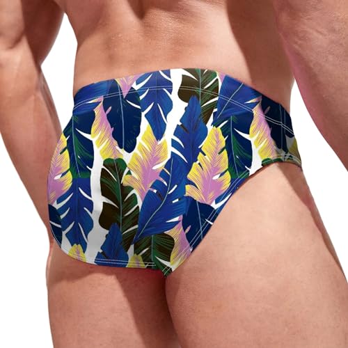 Mens Swim Briefs Bikini Underwear Printed Quick Dry Drawstring Sport Swimsuit Breathable Casual Beach Soft Thong Underwear4