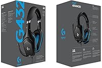 Vista 7 de Logitech G Auriculares para juegos con cable 432, sonido envolvente 7.1, auriculares DTS X 2.0, micrófono abatible para silenciar, PC