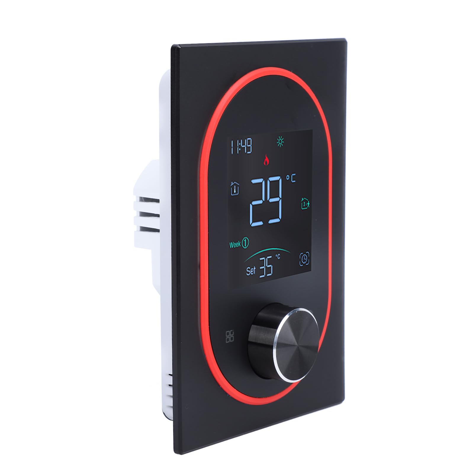 Termostato Inteligente, Termostato de Color Inteligente LCD, Control de Perilla Programable, Termostato de Calentador Eléctrico con Pantalla Táctil para Oficina en Casa,