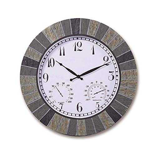 Horloge murale de sortie 14 pouces en résine idéale pour sublimer la terrasse ou la pergola