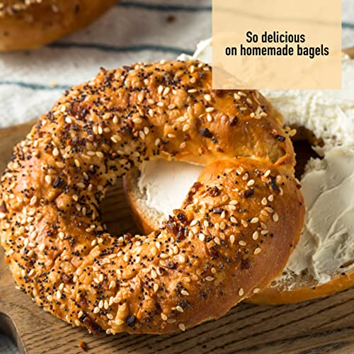 HQOExpress Organic Everything Bagel Seasoning – Non GMO, Kosher, USDA Certified Organic Blend of Sesame Seeds, Poppy Seeds, Garlic, Onion and Sea Salt – Nutty, Savory Mix, 4 oz. Resealable Bag