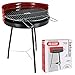 Algon VEN8435476232976 - Barbacoa Hierro Grill Grande con Patas, Parrilla Zincada Artesanal Redonda, Carbon Leña, Color Rojo/Negro, Ø 50 cm, talla única