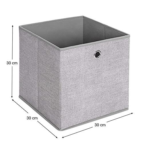 SONGMICS opbergdoos, set van 6, opvouwbare stoffen doos, opbergmand, organizer voor speelgoed, kleding, lichtgrijs… - Image 4