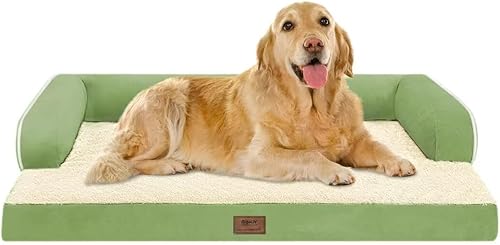 Miniatura 116 de Cama ortopédica extra grande para perros impermeable: cama de espuma viscoelástica para perros XL y extra grandes, sofá sofá, lavable con funda Azul