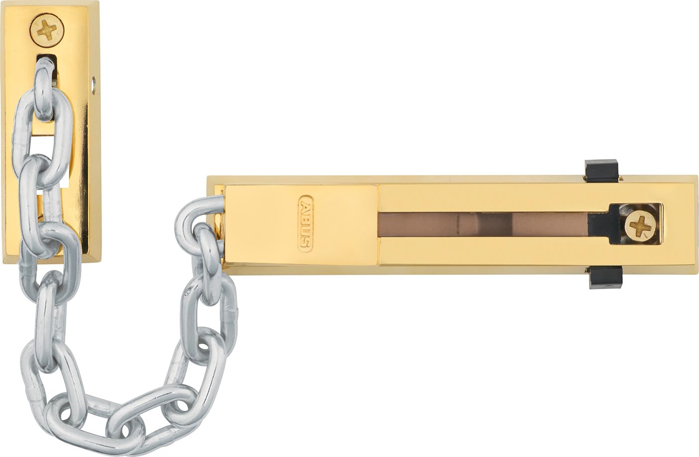 ABUS Cadena de seguridad SK66 para puerta de casa y apartamento – Cadena de seguridad con seguridad para niños – adecuado para puertas izquierda y derecha – Latón con cadena en plata