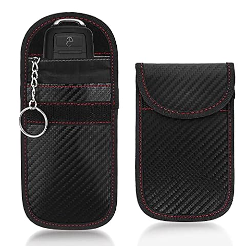 cobee Faraday etui na kluczyki samochodowe, 2 sztuki, blokujące RFID, etui ochronne na klucze, blokada sygnału samochodowego, torba, dostęp zdalny, stłumiona torba na sygnał