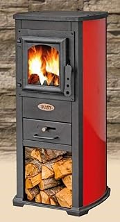 STUFA A LEGNA MOD. EKONOMIK LUX BORDEAUX - 7,0 Kw - 120 MC