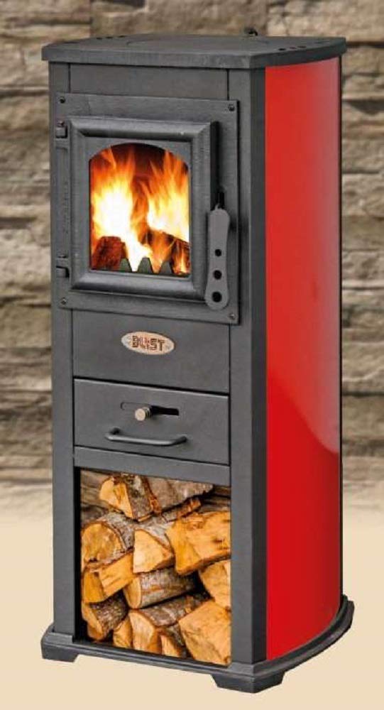 STUFA A LEGNA MOD. EKONOMIK LUX BORDEAUX - 7,0 Kw - 120 MC