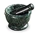 Produktbild Küchenmörser Mörser Ø 12 x 9 cm aus Serpentin grün Naturstein mit Marmor Optik, Reibschale Zerkleinerer dickwandig massiv mit Stößel, Räuchergefäß Räucherschale