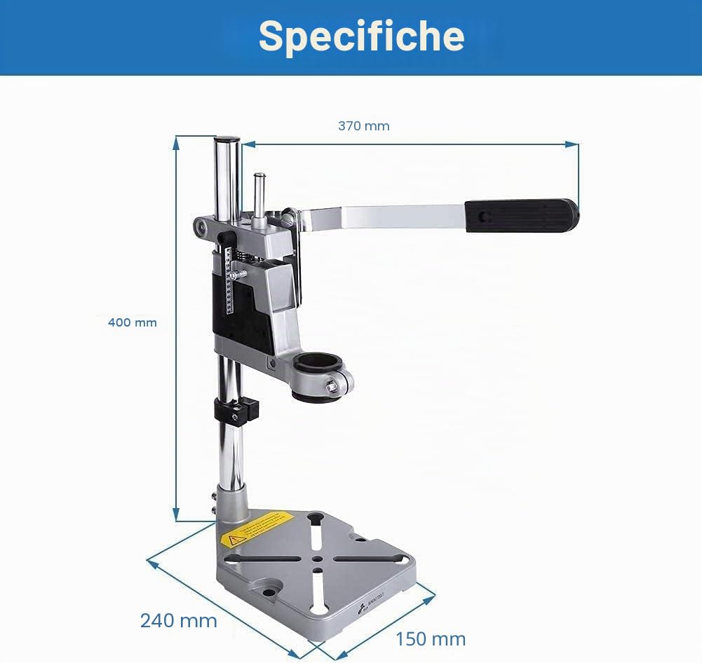 trapano colonna banco Supporto per trapano con morsetto, elettrico, multifunzionale, per la perforazione, pressa banco, banco di lavoro, per riparazioni, con base 38 e 43 mm