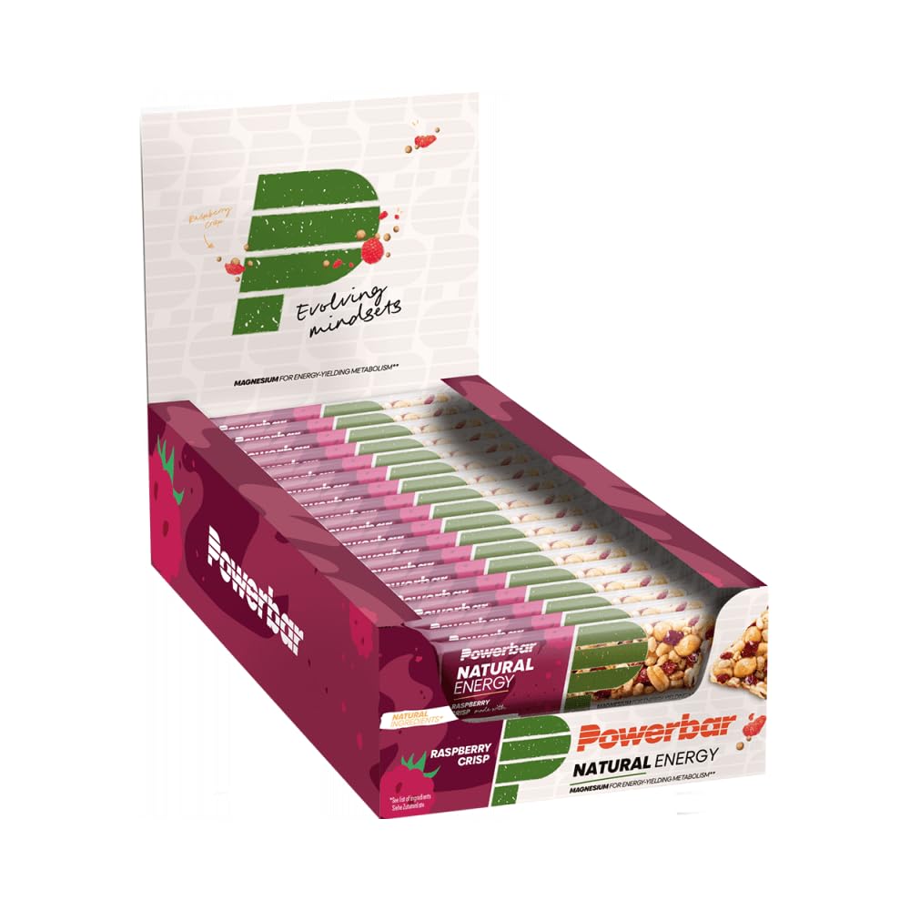 Powerbar Natural Energy Cereal Bar + Magnesium (18x40g) Raspberry Crisp - Batony - Batony energetyczne