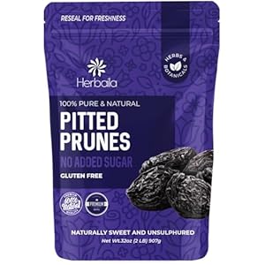 Prunes Pitted Unsweetened 2LBS, Dried Prunes for Constipation, Dried Plums Pitted Prunes, Naturally Sweet and Unsulphured, Dried Plums No Sugar Added, Dried Prunes Pitted Unsweetened 32oz