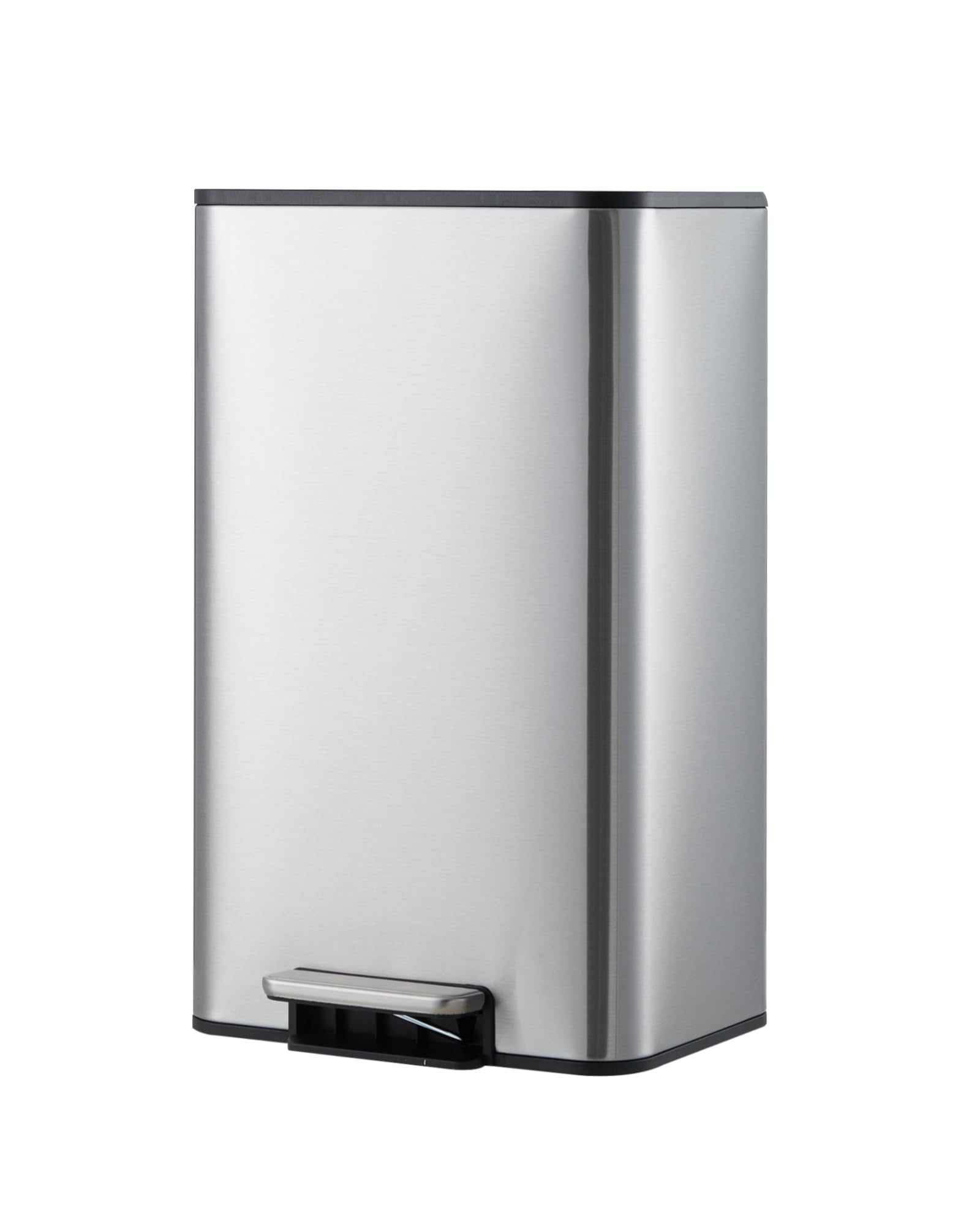 GarveeHome 4 8 Gallon Trash Can Rectangular Stainless Steel Waste Bin with Quiet Foot Pedal Soft-Close Lid Removable