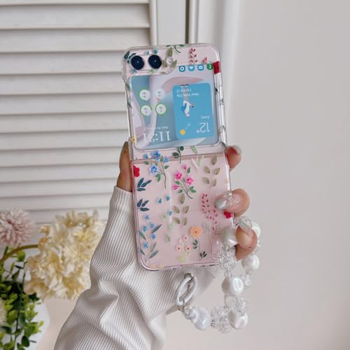 Coque Samsung Z Flip 5 antichoc transparente rigide avec anneau perles