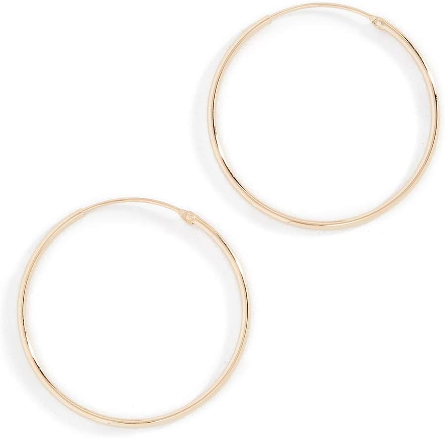 SHASHI Women's Plain Hoop Earrings, Gold, One Size