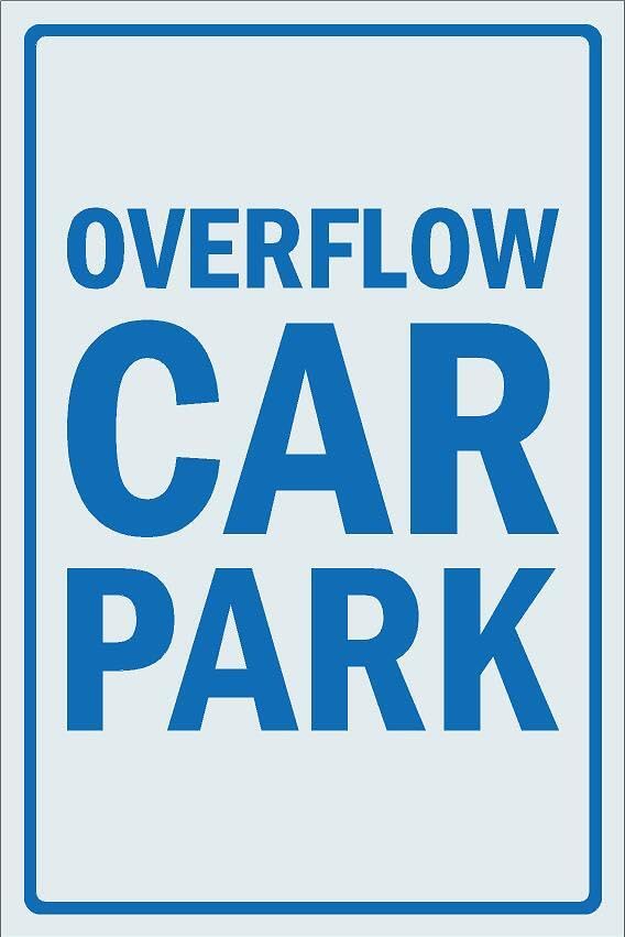 Overflow car park - 1mm flexible Plastic sign (400mm x 300mm)