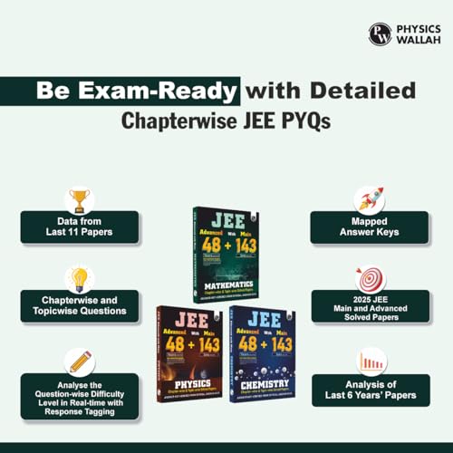 Image of PW JEE Advanced 48 Years (2025-1978) with JEE Main 143 Sets PYQs (2025-2019) Physics, Chemistry, Maths Combo Set of 3 | Chapterwise and Topicwise Solved Papers For JEE 2026 Exams [Paperback] PW