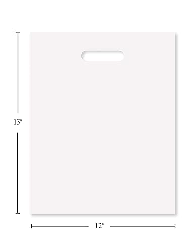 Miniatura 3 de Bolsa de plástico transparente con asas de 12 x 15 pulgadas bolsas de plástico esmerilado transparente con asas paquete de 100 para mercancía venta