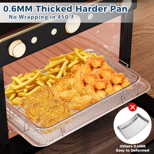 Image of Air Fryer Basket for Oven, Extra Large Oven Air Fryer Basket and Tray Set