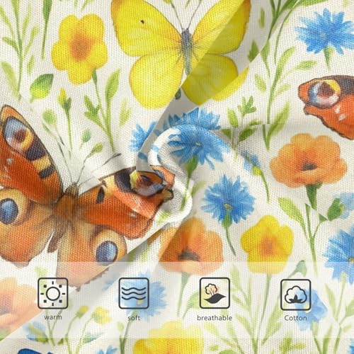 Joisal Animals Toddler Girls Underwear 2t Cotton Little Girl Panties Watercolor Butterflies Wildflowers Briefs Kids Undies3