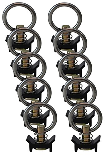 (10 PACK) L-TRACK SINGLE STUD FITTING WITH ROUND RING (Black)