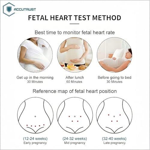Image of Fetal Doppler Baby Heartbeat Monitor | Portable Pregnancy Doppler with LCD Display, Built-in Speaker & High Sensitivity Probe | Listen to Baby's Heartbeat at Home