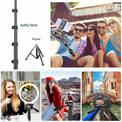 Torjim 62" Phone Tripod & Selfie Stick, Extendable Cell Iphone Tripod Stand With Remote And Phone Holder, Tripod For Iphone Compatible With Ios/Android/Camera #TOP6