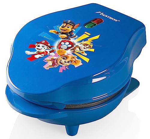 Vaflovač Paw Patrol, mini vaflovač v jedinečném designu Tlapkové patrol, pro dětské narozeniny, Velikonoce a Vánoce, vč. semaforu, velikost vafle: Ø 10 cm, oficiální licenční produkt, barva: modrá