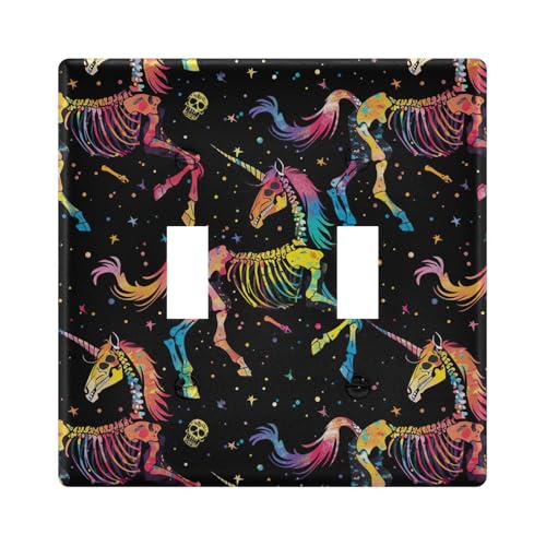 UMIRIKO Color Unicorn Skull Light Switch Cover Plate Covers Decorative Double Toggle Home Decor 202b5409