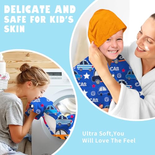 Image of Engineering Vehicle Boys Beach Towel with Hoodie for Kids Toddlers Age 4-8,Car Blue Bath Towels Shower Wrap for Boys, Hooded Poncho Beach Blanket for Pool Swimming Cute Wearable Bath Towel for Child