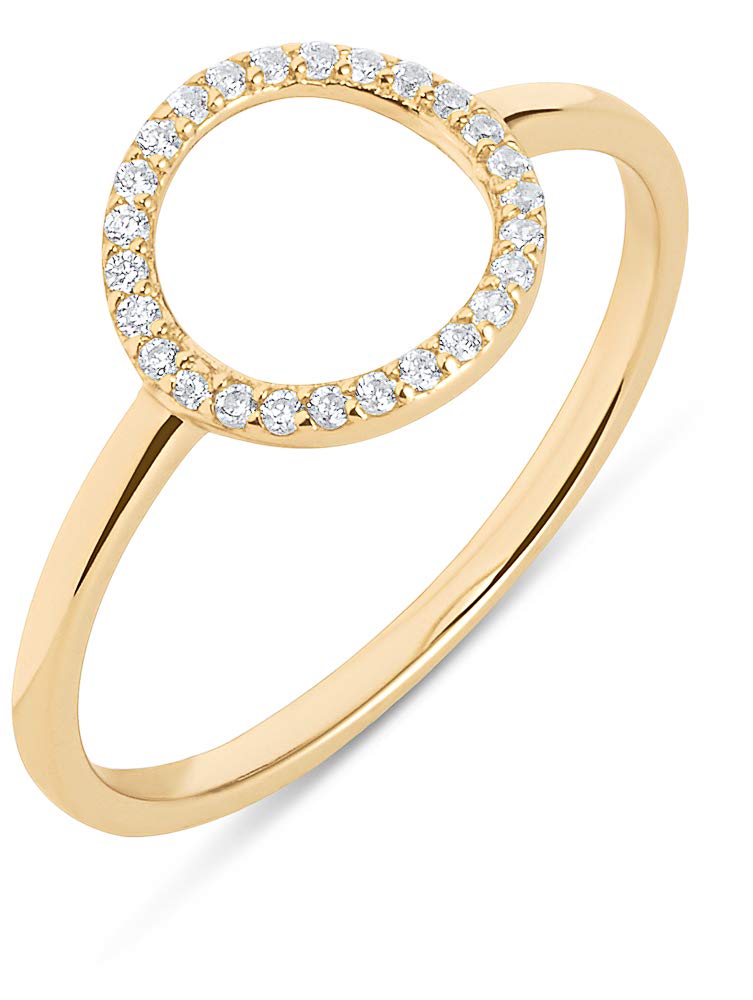 Milla Sterling Silver Rings for Women - Dainty Stackable Open Circle & Chain Gold Rings