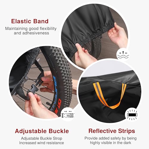 Puroma Bike Cover Waterproof Outdoor Bicycle Windproof Cover for 1-3 Bikes - image 4