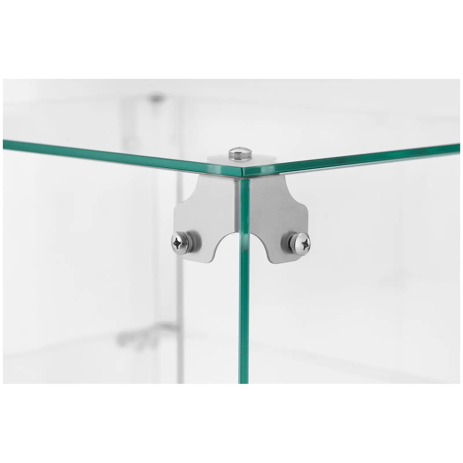 Escaparate neutral 60 litros 3 niveles acero inoxidable vidrio plateado 14_0010228