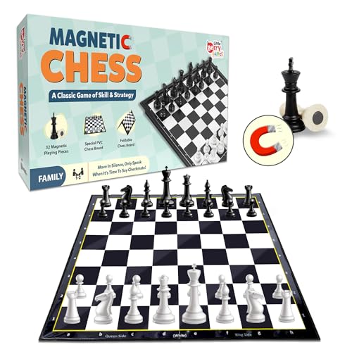 Image of Magnetic Chess Board Game Set for Kids & Adults | Educational & Foldable Chess Board (14 inch x 14 inch) | Travel Board Game Toys | Perfect for Gifting | Strategy & Mind Game for Kids