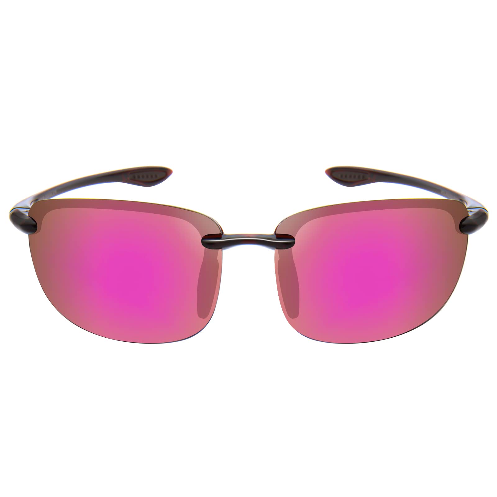 JULI Occhiali da sole sportivi per uomo e donna, montatura senza montatura, per corsa, pesca, baseball, guida, MJ8001, C9-viola, Polarizado, C9-viola, Polarizado