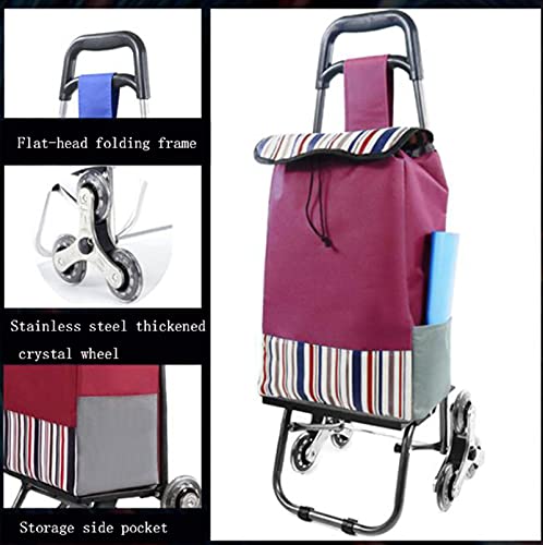 TTSLVS Einkaufstrolley,Grosse KapazitäT Einkaufsroller Treppensteiger Handwagen Multifunktional Klappbarer Einkaufs… – Bild 3