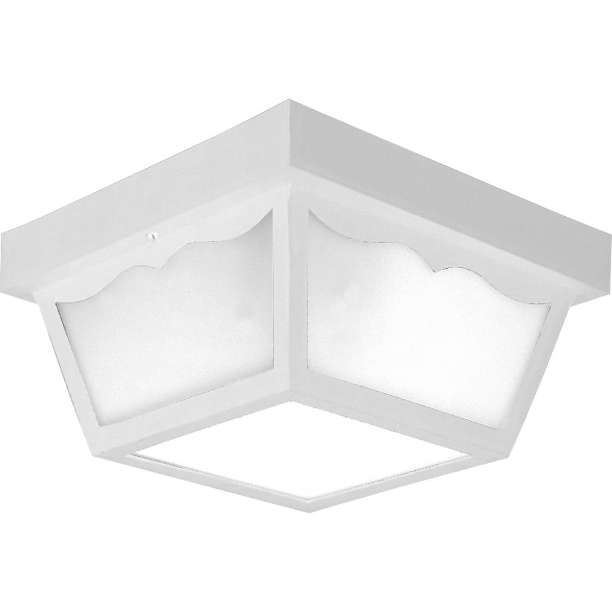 Progress Lighting 2-Light Indoor and Outdoor Flush Mount Ceiling Light, Interior and Exterior Ceiling-Mount Light Fixture for Porch Light, Patios, Garages, Hallways, Non-Metal, 10-1/4" by 5-1/2", White