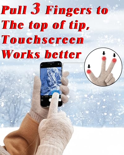 REACH STAR Winter Gloves for Women-Upgraded Touch Screen Elastic Thermal Knit Lining Warm Gloves for Cold Weather - Image 6