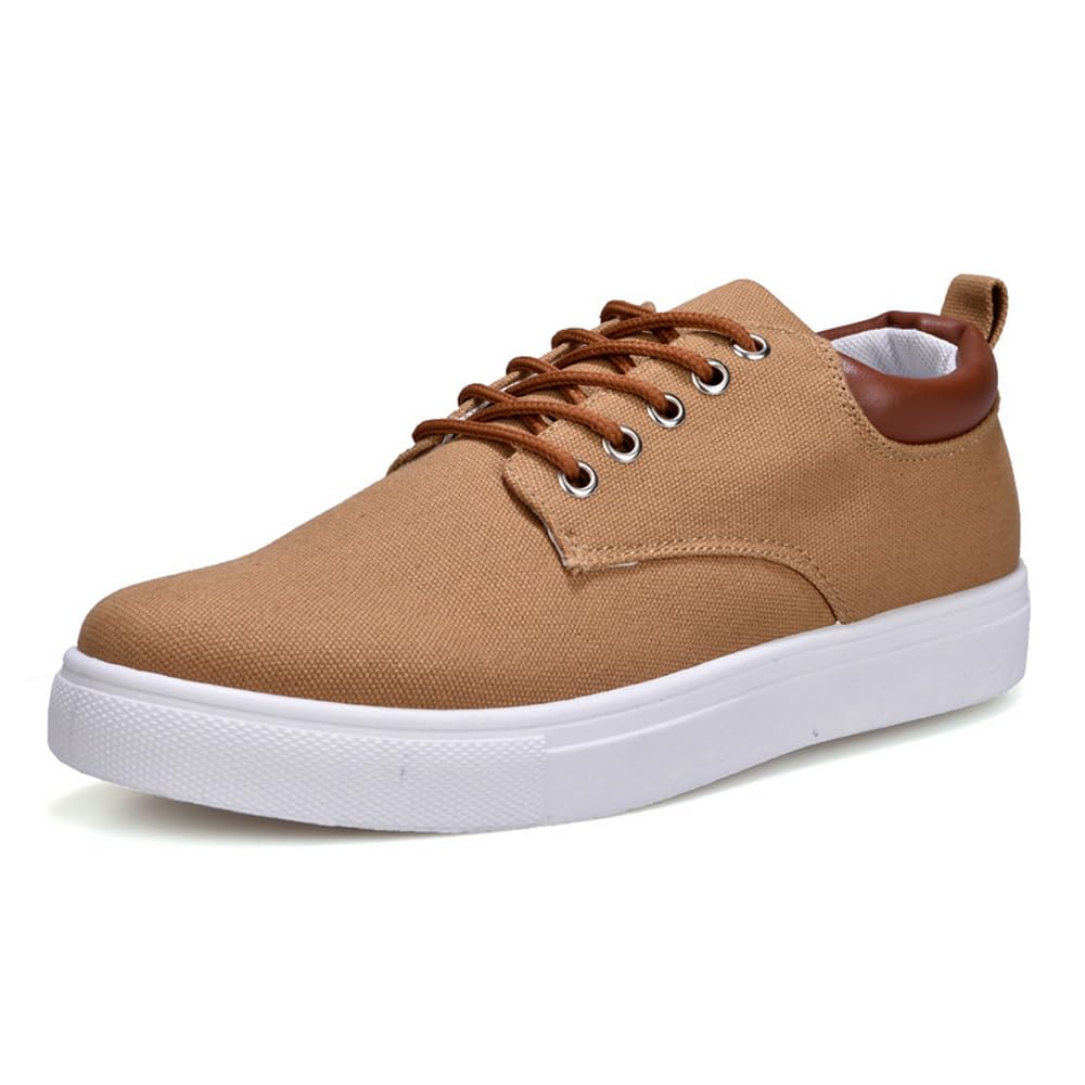 tazimall New Casual Sneakers for Men Lace-Up Canvas Shoes Low Top Walking Shoes