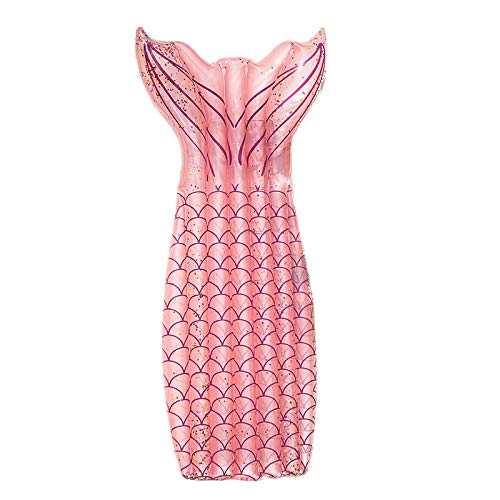 HEHW 浮き輪 フロート エコのマット ボート マーメイド 人魚のしっぽ 大きいサイズ 浮輪 特大 うきわ 大人 子供 おしゃれ かわいい サマーグッズ プール 海 海遊び 水遊び プールパーティー 夏 海水浴 海フロート 165*90cm (ピンク)