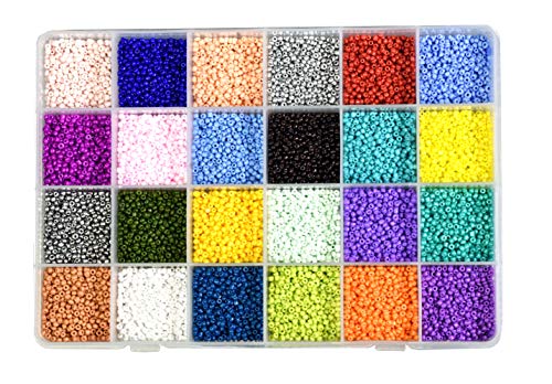 Image of Mandala Crafts 11 /0 Glass Seed Beads for Beadwork - 18000 Pcs 2mm Multicolor Round Small Rocaille Beads for Jewelry Making, Necklace Bracelet Earring Craft Supplies