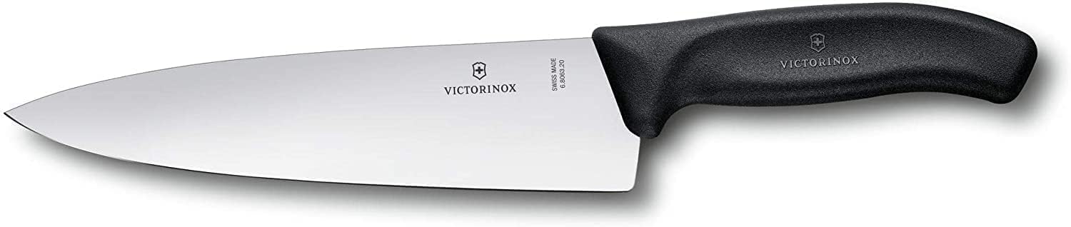 Swiss Classic 8-Inch Chef's Knife with Straight-Edge Blade and Black Handle