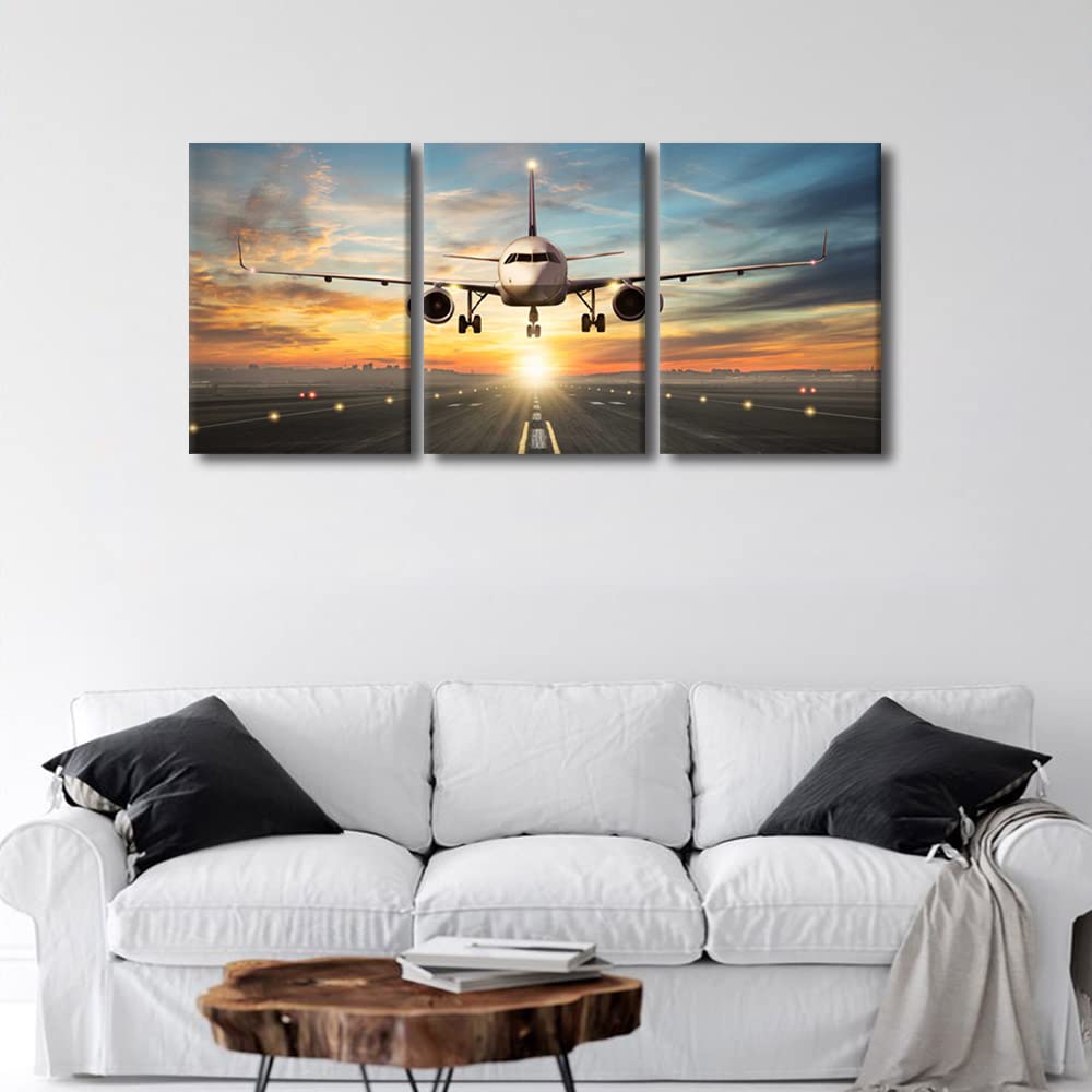 Vliegtuig vliegend over de Alpen / Berg van Leo Schindzielorz op canvas