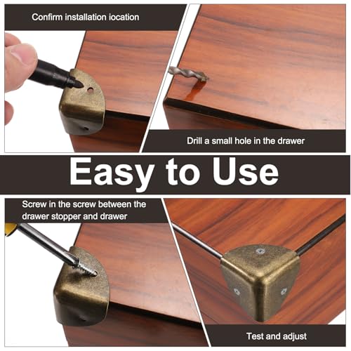 Image of uxcell 8PCS Metal Corner Protector 0.9 x 0.9 x 0.9 Inch Box Edge Guard Protector Zinc Alloy Cabinets Speaker Corners Protector for Furniture Decorative (Imprint Edge, Black)