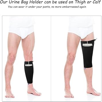 Catheter Leg Bag Holder, Fabric Catheter Sleeves Urine Leg Bag Holder - Adjustable Urinary Drainage Bag Stay in Place Urine Bags,M